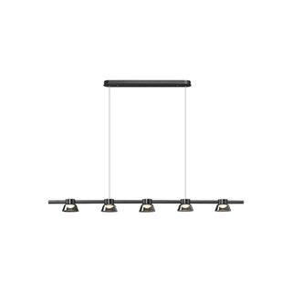 Arisha Moderno LED Lampada a Sospensione Metallo Nero Lineare Sala da Pranzo/Soggiorno/Camera da Letto
