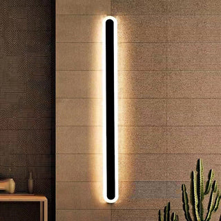 Ray Minimalista Applique da Esterni Metallo Nera Ovale Lineare