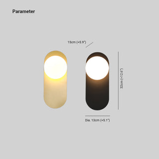 Valentina Moderno LED Vetro Metallo Applique Nero/Oro Camera da Letto