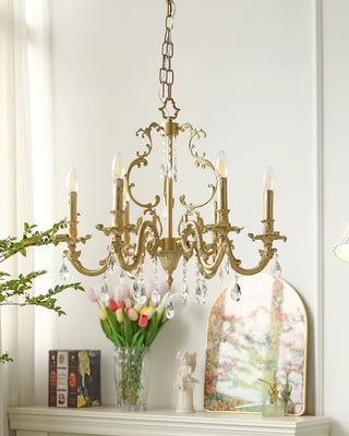 Elvion Classic Brass Crystal Chandelier - Letslighting