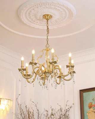 Elvion Classic Brass Crystal Chandelier - Letslighting