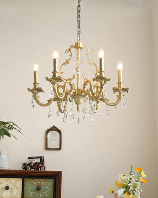 Elvion Classic Brass Crystal Chandelier - Letslighting