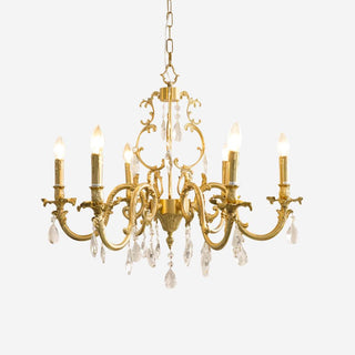 Elvion Classic Brass Crystal Chandelier - Letslighting