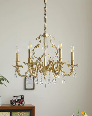 Elvion Classic Brass Crystal Chandelier - Letslighting