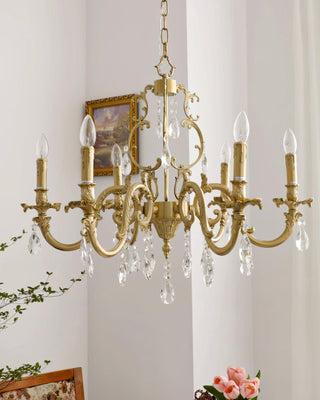 Elvion Classic Brass Crystal Chandelier - Letslighting