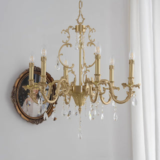 Elvion Classic Brass Crystal Chandelier - Letslighting