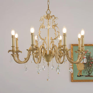 Elvion Classic Brass Crystal Chandelier - Letslighting