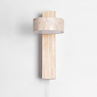 Ritta Lampada da Parete Travertino Legno