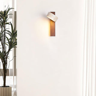 Ritta Lampada da Parete Travertino Legno