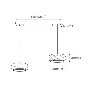 Eurvaran Modern Minimalist Drum Travertine Pendant Lamp - Lamp Copper