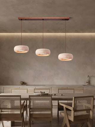 Eurvaran Modern Minimalist Drum Travertine Pendant Lamp - Lamp Copper