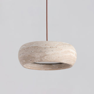 Eurvaran Modern Minimalist Drum Travertine Pendant Lamp - Lamp Copper