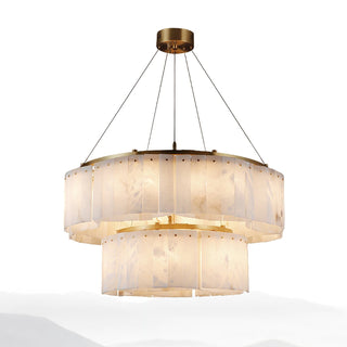 Ilveliel Double Tier Alabaster Pendant Light Chandelier - Neutralighting