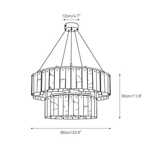 Avvinel Modern Luxury Minimalist Alabaster Chandelier - Lamp Copper