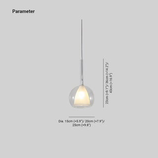 Valentina Moderno Sfera LED Lampade a Sospensione Vetro