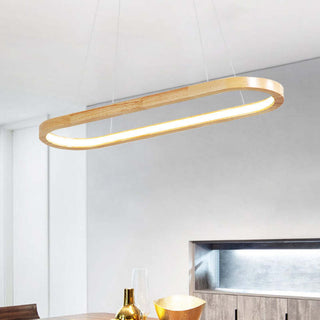 Muto Bellissimo LED Lampade a Sospensione Legno Ovale Contemporanee