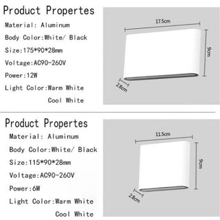 Ray Moderno Design LED Applique da Esterni Metallo Rettangolare
