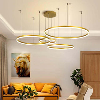 Arisha Lampada a Sospensione Metallo Nero/Oro/Caffè Tir-Cerchio Moderna