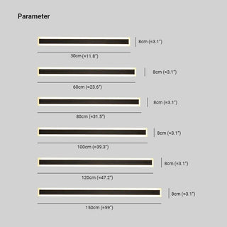 Ray LED Applique da Esterni Metallo Nero Lineare Impermeabile Corridoio/Giardino
